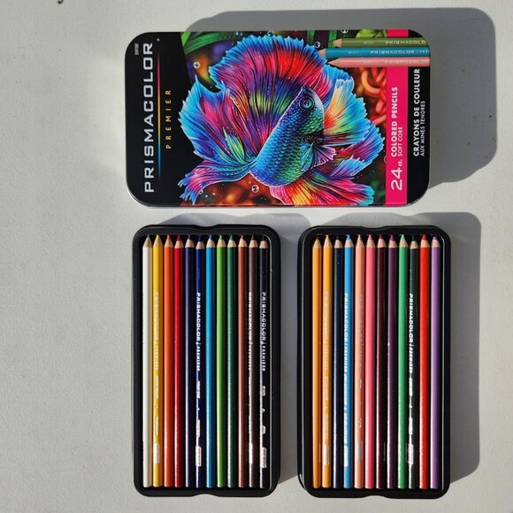NEW Prismacolor Premier Colored Pencils Soft Core 24 Pack Art Supplies in a Tin - Picture 8 of 15
